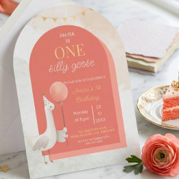 Silly Goose Personalised First Birthday Invitation