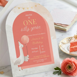 Silly Goose Personalised First Birthday Invitation