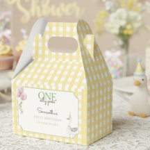 Silly Goose Pink Balloons Gingham 1st Birthday