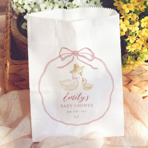 Silly Goose Pink Bow Wildflower Baby Shower Favour Bag