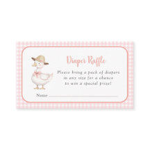 Silly Goose Pink gingham babyshower diaper raffle 
