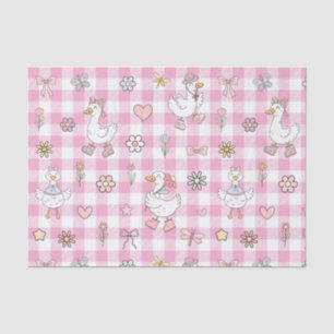 Silly Goose Pink Gingham Birthday Tissue Paper