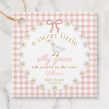 Silly Goose Pink Gingham Cottagecore Baby Shower