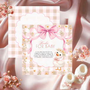 Silly Goose Pink Gingham Daisy Books for Baby Enclosure Card