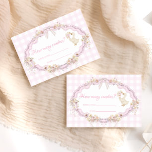Silly Goose Pink Gingham Guess How Many Candies Enclosure Card