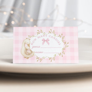 Silly Goose Pink Gingham How many candies Enclosure Card