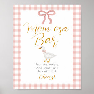 Silly Goose Pink Gingham Mimosa Station Sign