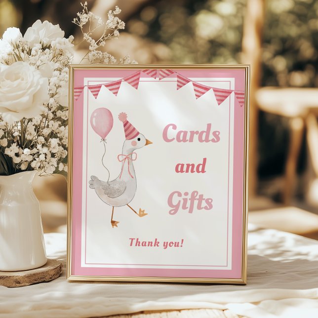 Silly Goose Pink Girl Birthday Cards and Gifts Poster (Creator Uploaded)