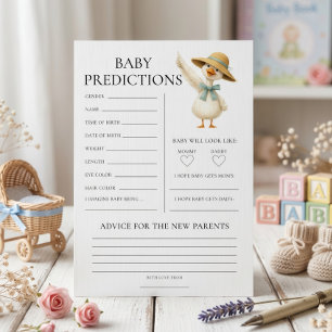 Silly Goose Predictions Baby Shower White Card