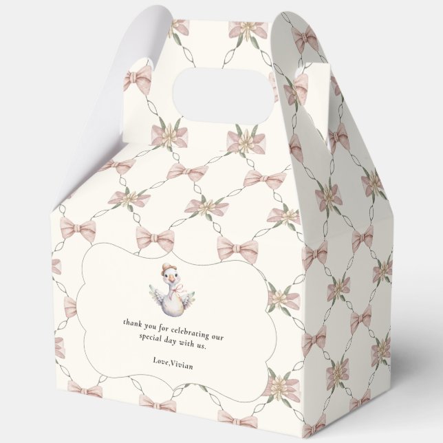 Silly Goose Preppy Bow Baby Shower Favour Box (Front)