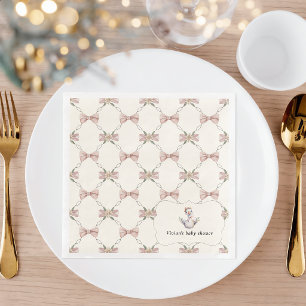 Silly Goose Preppy Bow Baby Shower Napkin