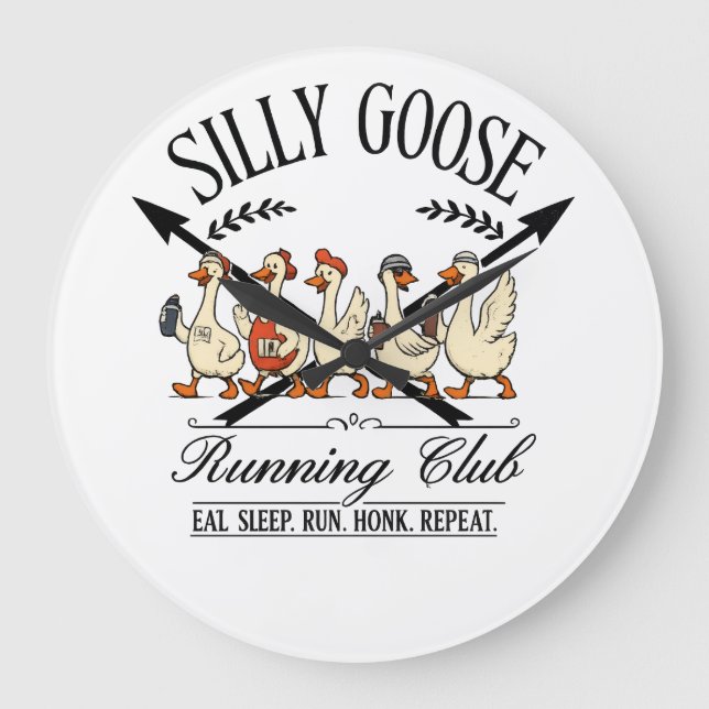 Silly Goose Runner Large Clock (Front)