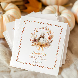 Silly Goose Rustic Fall Baby shower Thank you Napkin