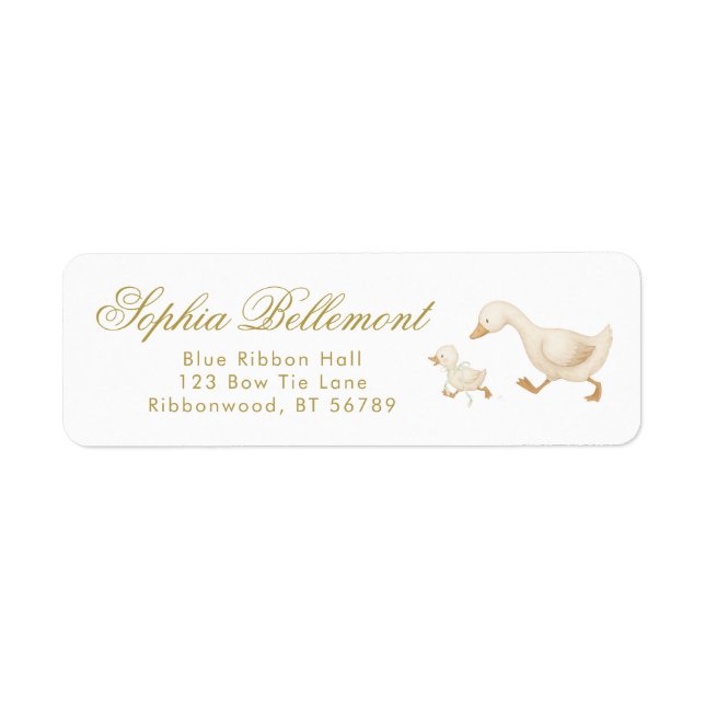 Silly Goose Sage Baby Shower Return Address Label (Front)