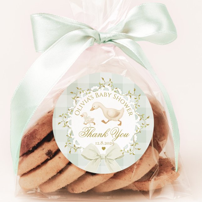 Silly Goose Sage Gender Neutral Thank you Classic Round Sticker (Creator Uploaded)