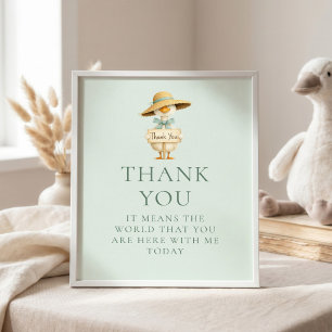 Silly Goose Sage Thank You Baby Shower Sign