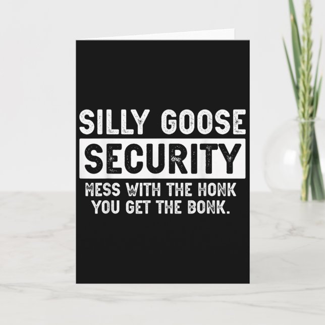 Silly Goose Security Funny Halloween Costume  Card (Front)