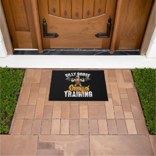 Silly Goose Strength Training Weightlifting Meme Doormat
