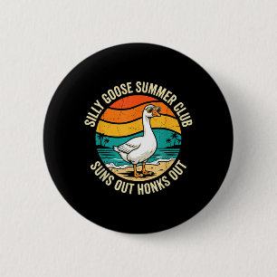 Silly Goose Summer Club Retro Suns Out Honks Out 6 Cm Round Badge