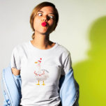 Silly Goose T-Shirt<br><div class="desc">Funny t-shirt featuring illustration of a goose with a clown hat and a collar ruffle. The text says "Silly Goose."</div>
