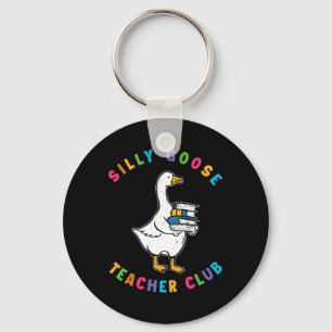 Silly Goose Teacher Club Colourful Print Goose Bac Key Ring