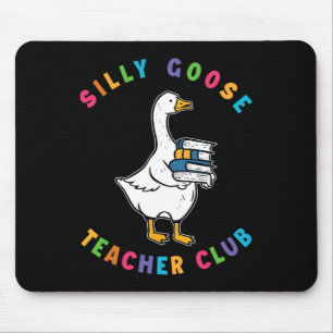 Silly Goose Teacher Club Colourful Print Goose Bac Mouse Pad