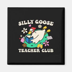Silly Goose Teacher Club Retro Groovy Teacher Back Magnet