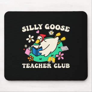 Silly Goose Teacher Club Retro Groovy Teacher Back Mouse Pad