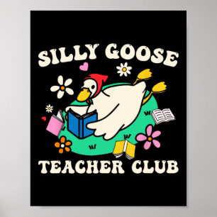 Silly Goose Teacher Club Retro Groovy Teacher Back Poster