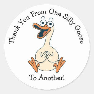 Silly Goose Thank You Classic Round Sticker