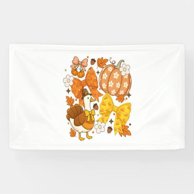 Silly Goose Thankgiving Coquette Turkey Banner (Horizontal)