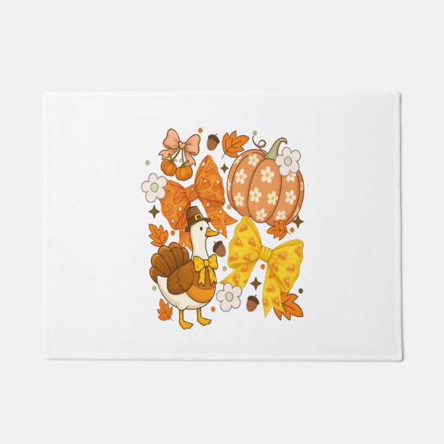 Silly Goose Thankgiving Coquette Turkey Doormat (Front)