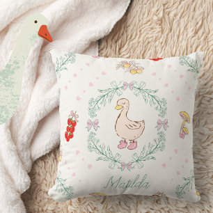 Silly Goose Theme Cute Geese Pink Custom  Cushion