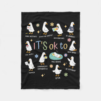 Silly Goose to Mental Health Men Women Matching Fleece Blanket