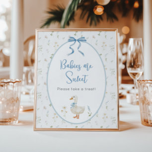 Silly Goose Vintage Floral Babies Are Sweet Treat Poster