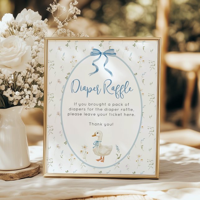 Silly Goose Vintage Floral Diaper Raffle  Poster (Creator Uploaded)
