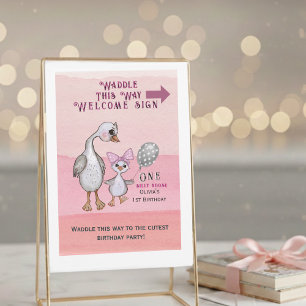 Silly Goose  Waddle This Way Welcome Sign Invitation
