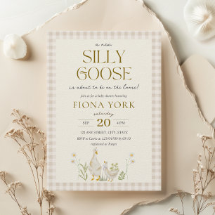 Silly Goose Watercolor Gender Neutral Baby Shower Invitation