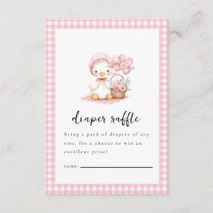 Silly Goose Watercolor Girl Baby Shower Enclosure Card