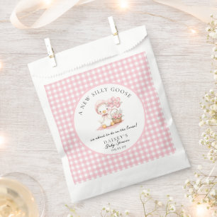 Silly Goose Watercolor Girl Baby Shower Favour Bag