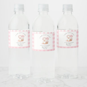 Silly Goose Watercolor Girl Baby Shower  Water Bottle Label