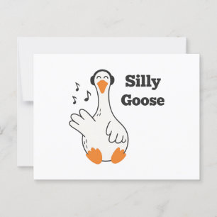Silly Goose Wearing Headphones – Cute Funny Goose Postcard