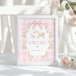 Silly Goose Whimsical Favours Pink Gingham Poster
