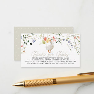 Silly Goose Wildflower Floral Baby Book Request Enclosure Card