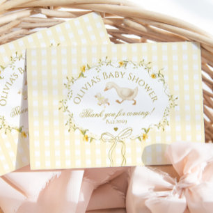 Silly Goose Wildflower Gingham Baby Shower Thank You Card
