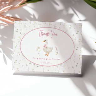 Silly Goose Wildflower Girl Baby Shower Thank You Card