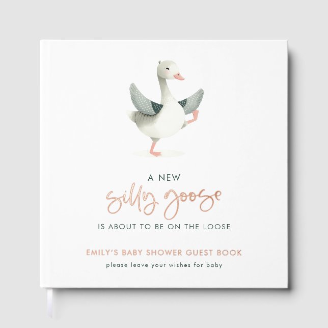 Silly Goose Wishes for Baby Shower Guest Book (Front)