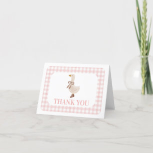 Silly Goose with Pink Gingham Thank You Card