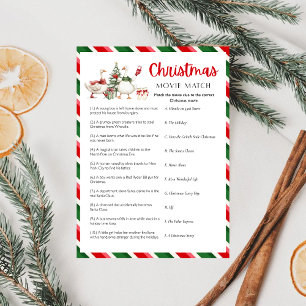 Silly Goosemas Christmas Matching Movie Trivia Holiday Card