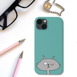 Silly Grey Cat iPhone 13 Case